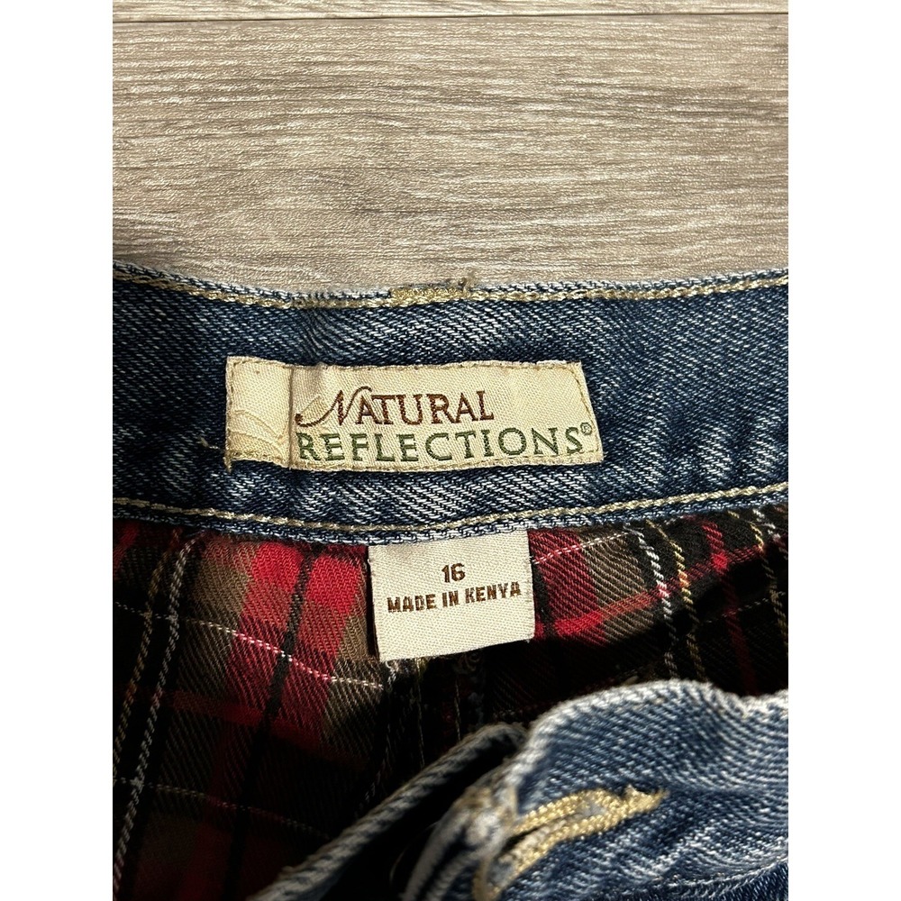 Natural Reflections Women's Flannel Lined Blue Jeans Denim Size 16